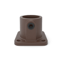 Buiskoppeling Vierkante voetplaat met doorloop - vintage bruin-B / 26,9 mm